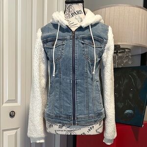 NWT Denim and White Sherpa Women's Jacket